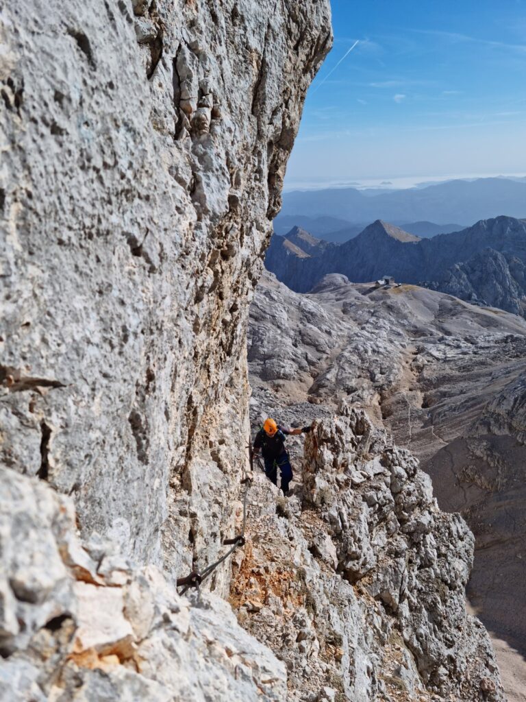 Triglav — skalne odcinki pod szczytem, październik 2022