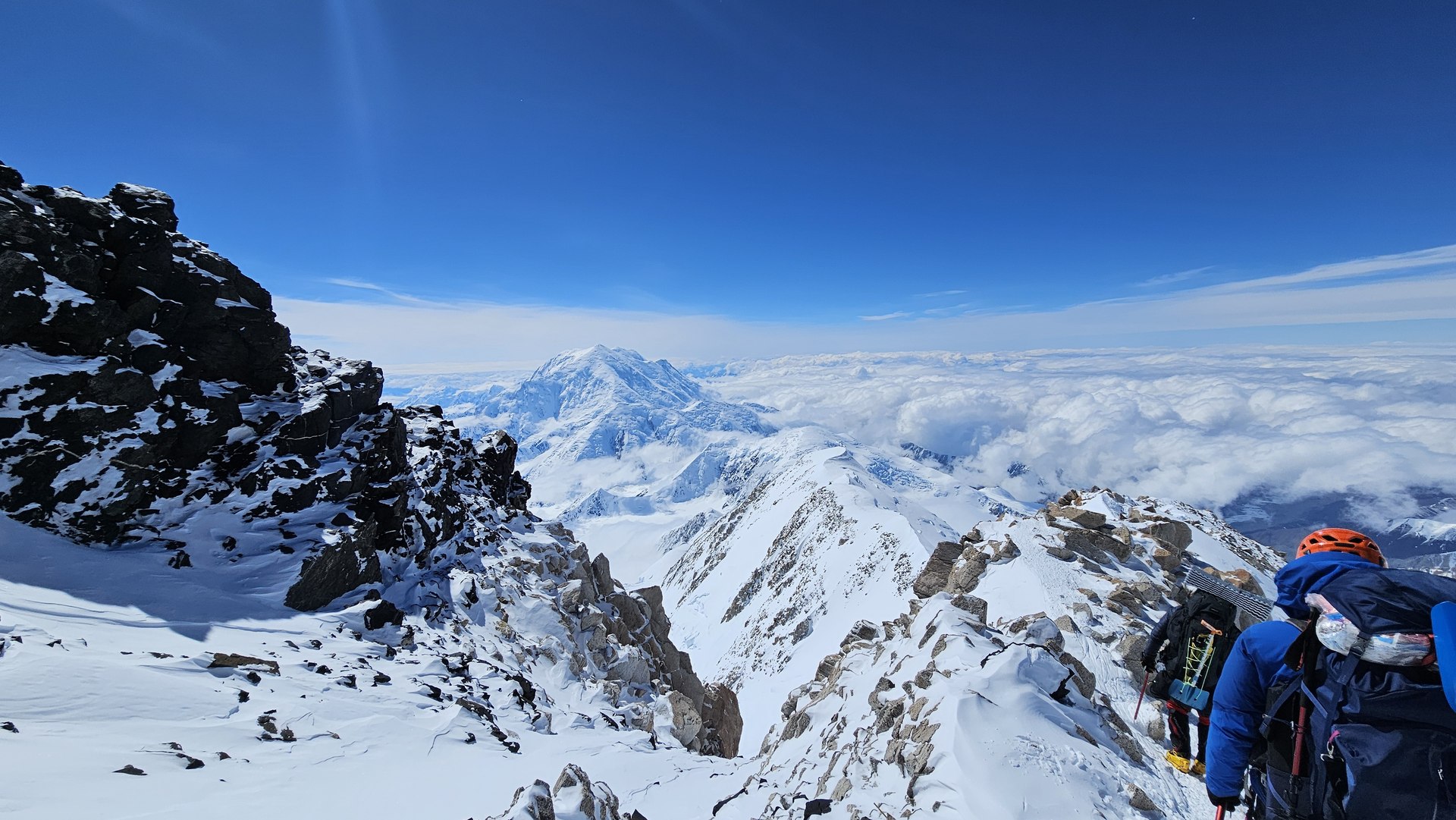 Grań podczas zejścia po wejściu na Denali (McKinley)